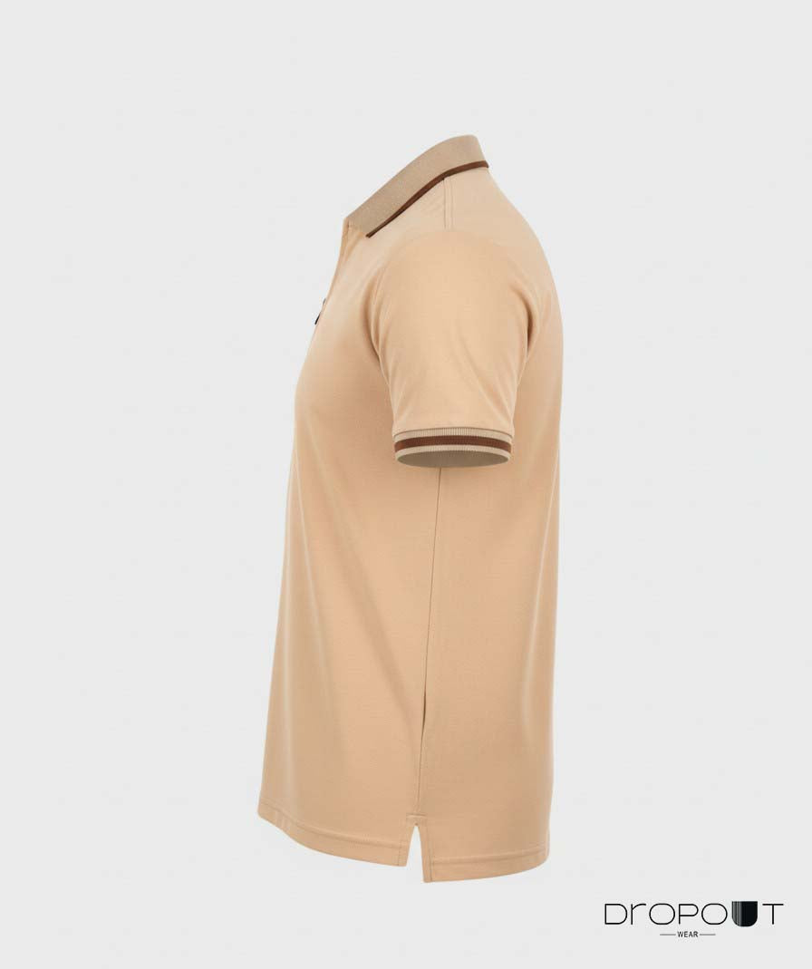 Beige Neutral-tone polo for men – summer essential by Dropoutwear