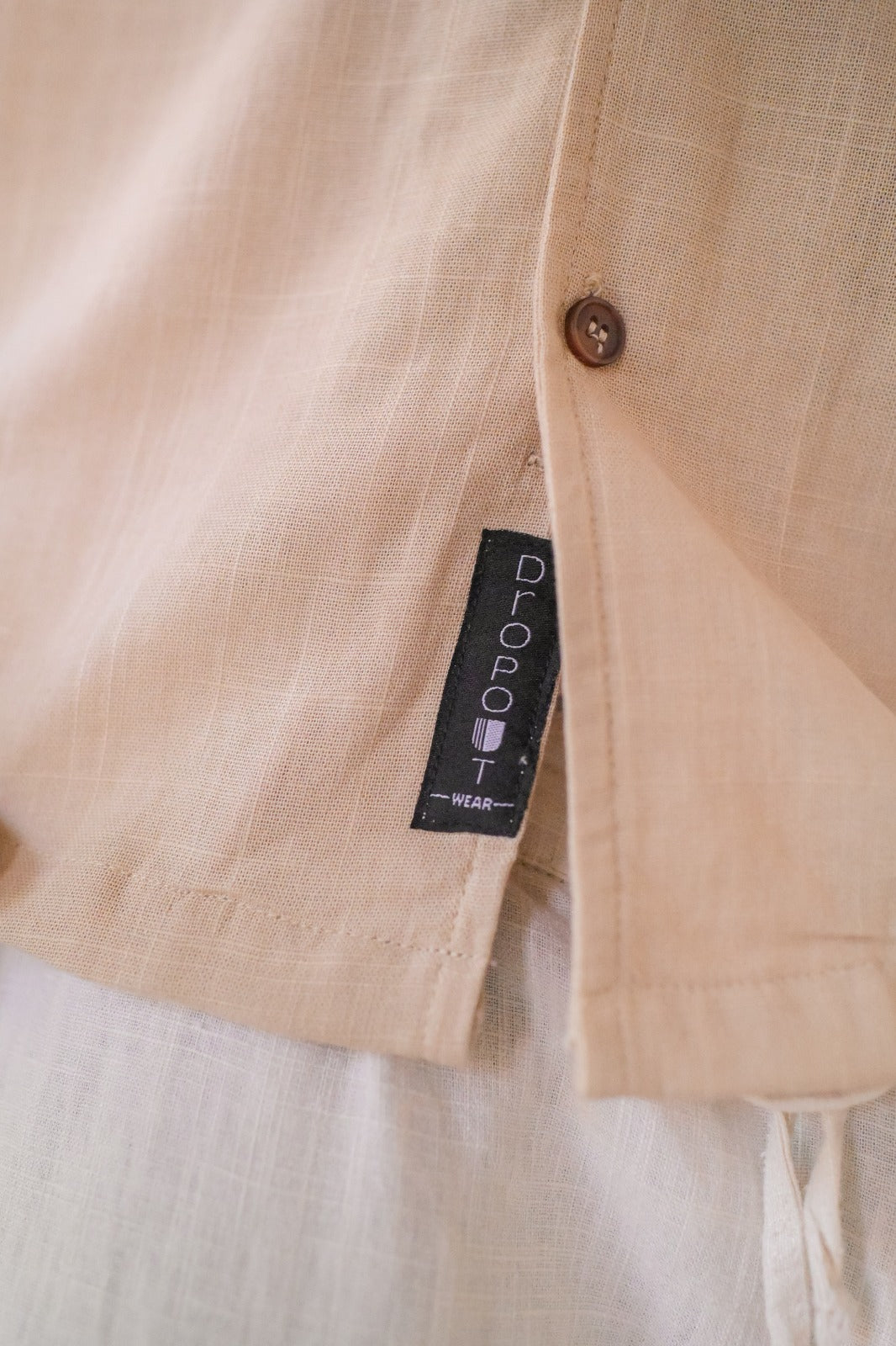 Beige Men’s half-sleeve polo shirt – Dropoutwear
