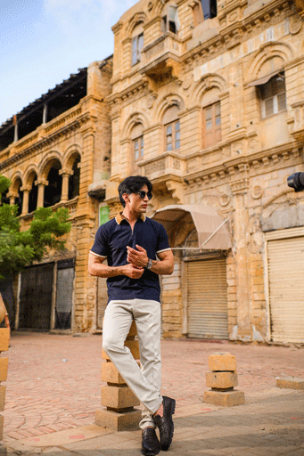Navy blue Bold and modern polo look for men – Dropoutwear