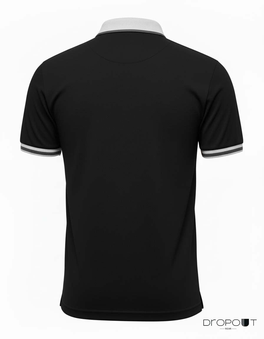 Black zipper polo for men – smart casual shirt for daily wear